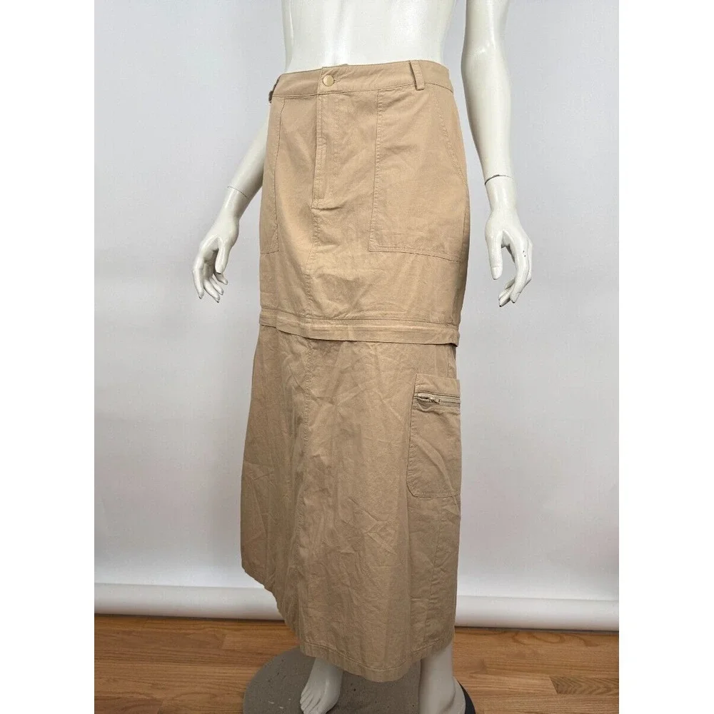 Bohme Cassie Convertible Skirt Women‎ M NWT Pockets Cotton Zip Closure Maxi Mini